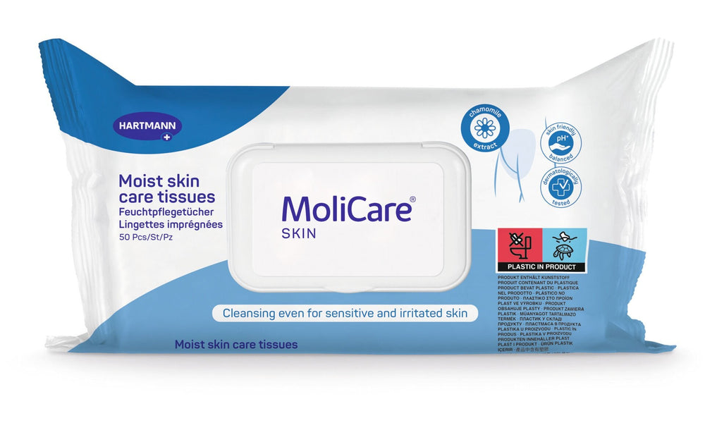 Hartmann Molicare Skin Gentle Cleansing Wipes 50 Count