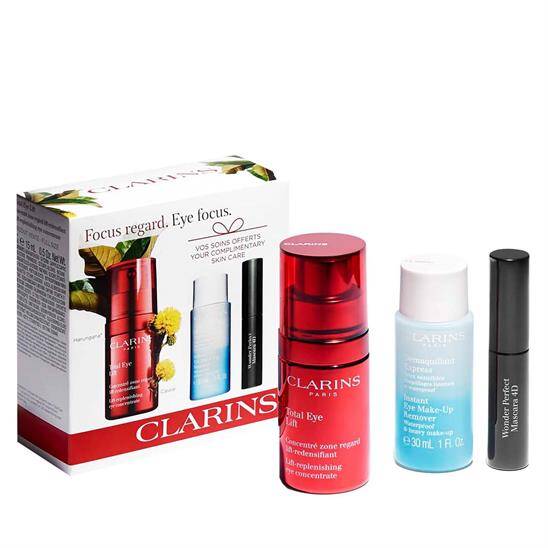 Clarins Total Eye Lift Set with 4D Mascara and Remover 3-Piece Kit