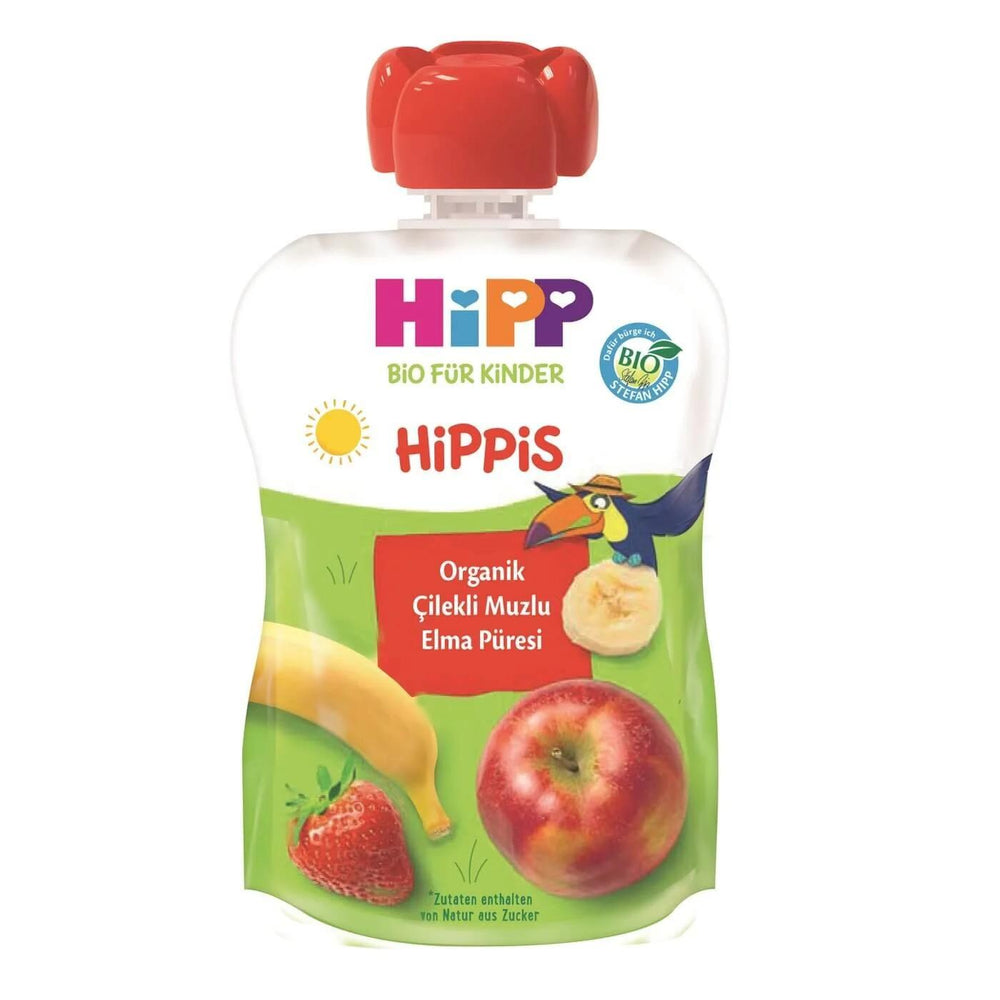 HiPP Organic Strawberry Banana Apple Fruit Puree 100g