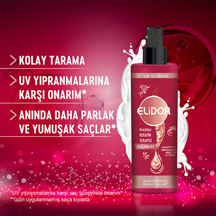 Elidor Brazilian Keratin Therapy Hair Care Lotion 200ml - Silky Smooth - view 6