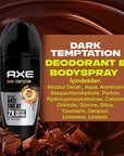 Axe Dark Temptation Roll On Deodorant 50ml - 48 Hour Chocolate Scent