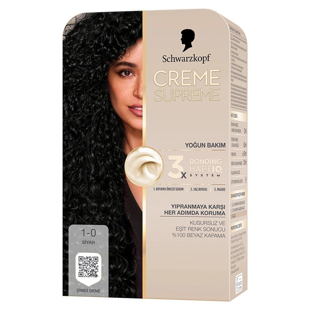 Schwarzkopf Creme Supreme Intense Care Hair Dye 1-0 Black