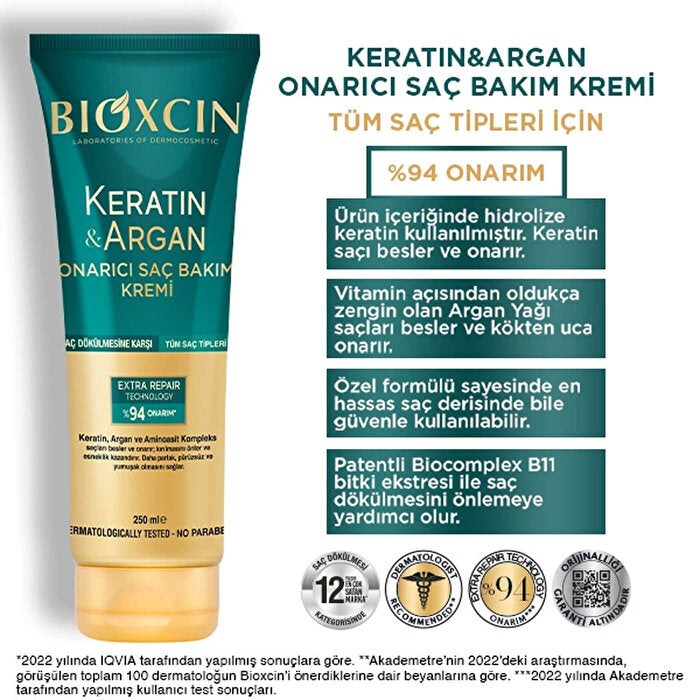 Bioxcin Keratin & Argan Repair Hair Cream - view 3