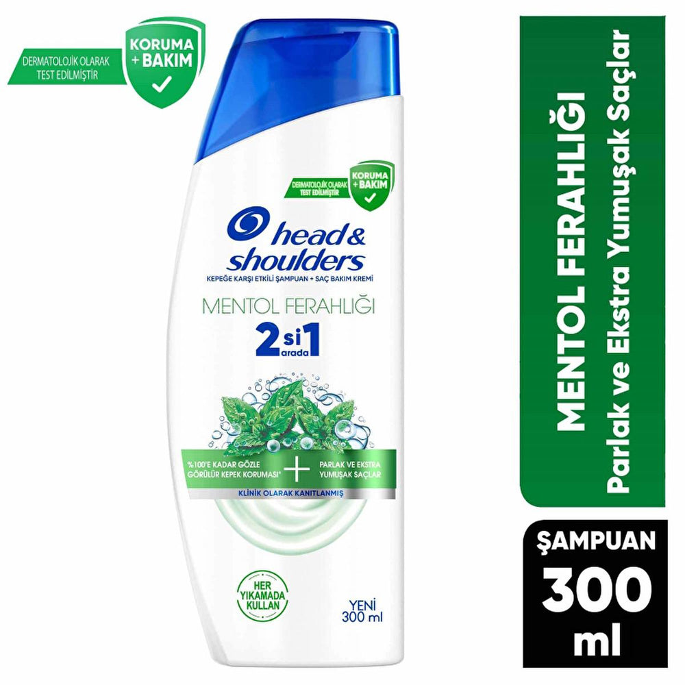 Head & Shoulders Anti-Dandruff Shampoo with Menthol - 2-in-1 Moisturizing Shampoo and Conditioner, - Shampoo