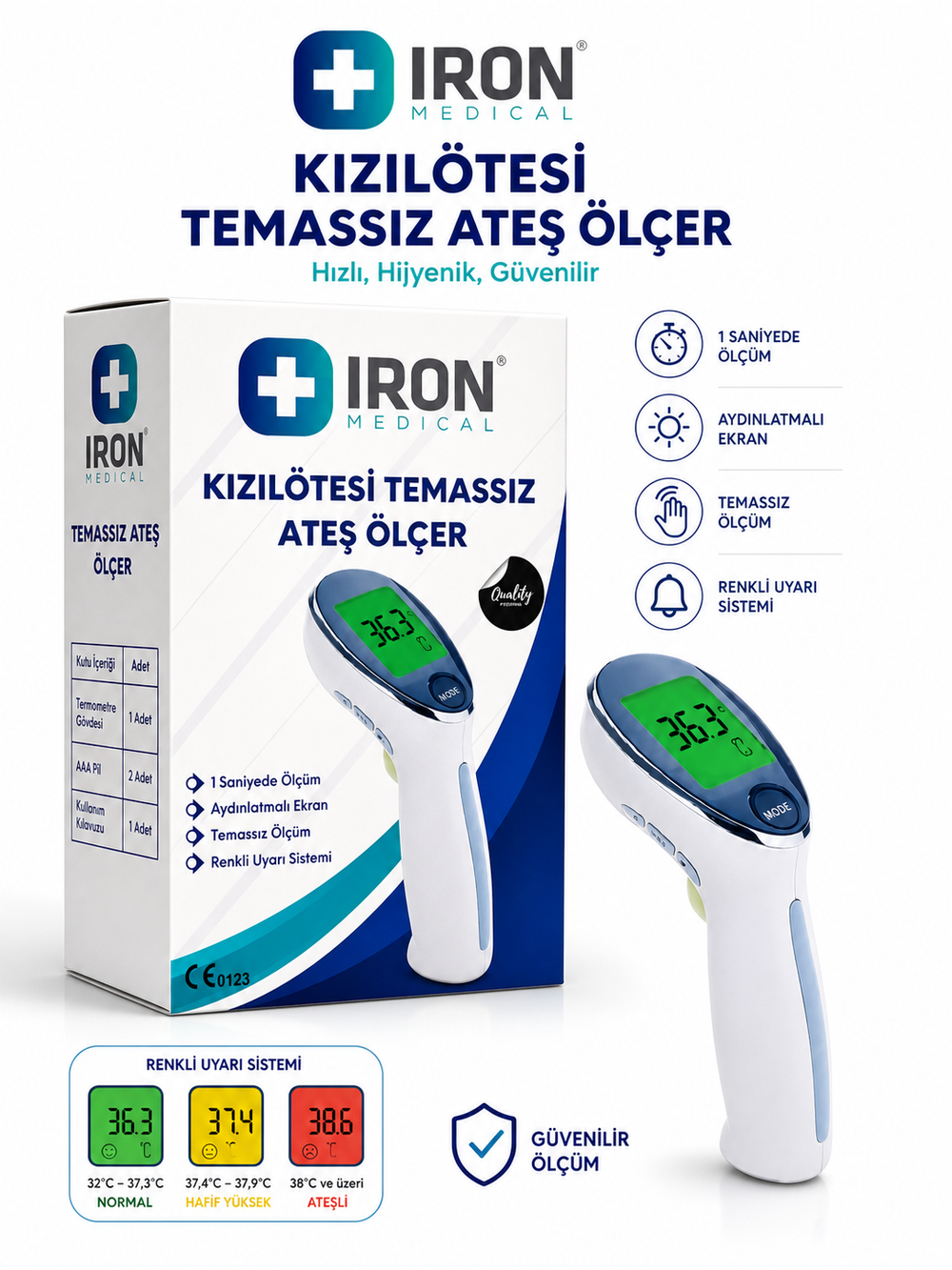 IRON Medical Infrared Non-Contact Thermometer for Quick Readings