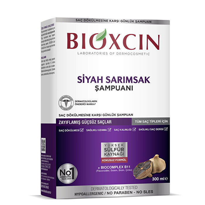 Bioxcin Black Garlic Shampoo 300ml - Hair Shampoos
