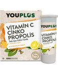 Youplus Vitamin C Effervescent Tablets with Zinc and Propolis - Immune System Support Supplement for Adults Youplus Vitamin C Effervescent Tablets - Immune Support Supplement Vitamin C Supplement, Effervescent Tablets, Zinc and Propolis, Immune System Support, Dietary Supplement for Adults, Health and Wellness, Immune Boost, Energy Metabolism, Bone Health, Convenient Supplements, Lemon Flavored, Adults Health Supplements