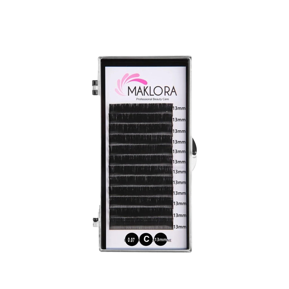 Maklora False Eyelashes C Curl Shape 0.07 Thickness 13 mm Length - Silk Material for Natural Shine and Comfort Maklora Silk False Eyelashes C Curl 13mm false eyelashes, silk eyelashes, C curl eyelashes, Maklora eyelashes, 13 mm eyelashes, 0.07 thickness eyelashes, beauty products, cosmetic enhancements, lash extensions, eye makeup, beauty essentials