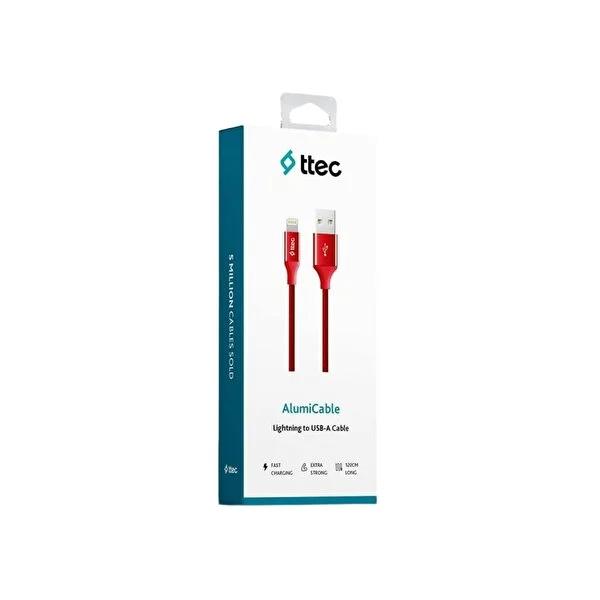 Ttec Aluminum Braided Lightning Cable: Durable, Fast Charging USB Cable for iPhones & iPads - 1.2m/4ft Ttec Lightning Cable: Durable iPhone/iPad USB Charging - 4ft Lightning cable, USB cable, iPhone charging cable, iPad charging cable, Apple charging cable, Braided Lightning cable, Aluminum Lightning cable, Lightning to USB-A cable, 1.2m Lightning cable, Durable Lightning cable, charging cable, sync cable, Apple devices, iPhone, iPad, braided cable, aluminum finish, durable cable, tangle-free cable, gold pl