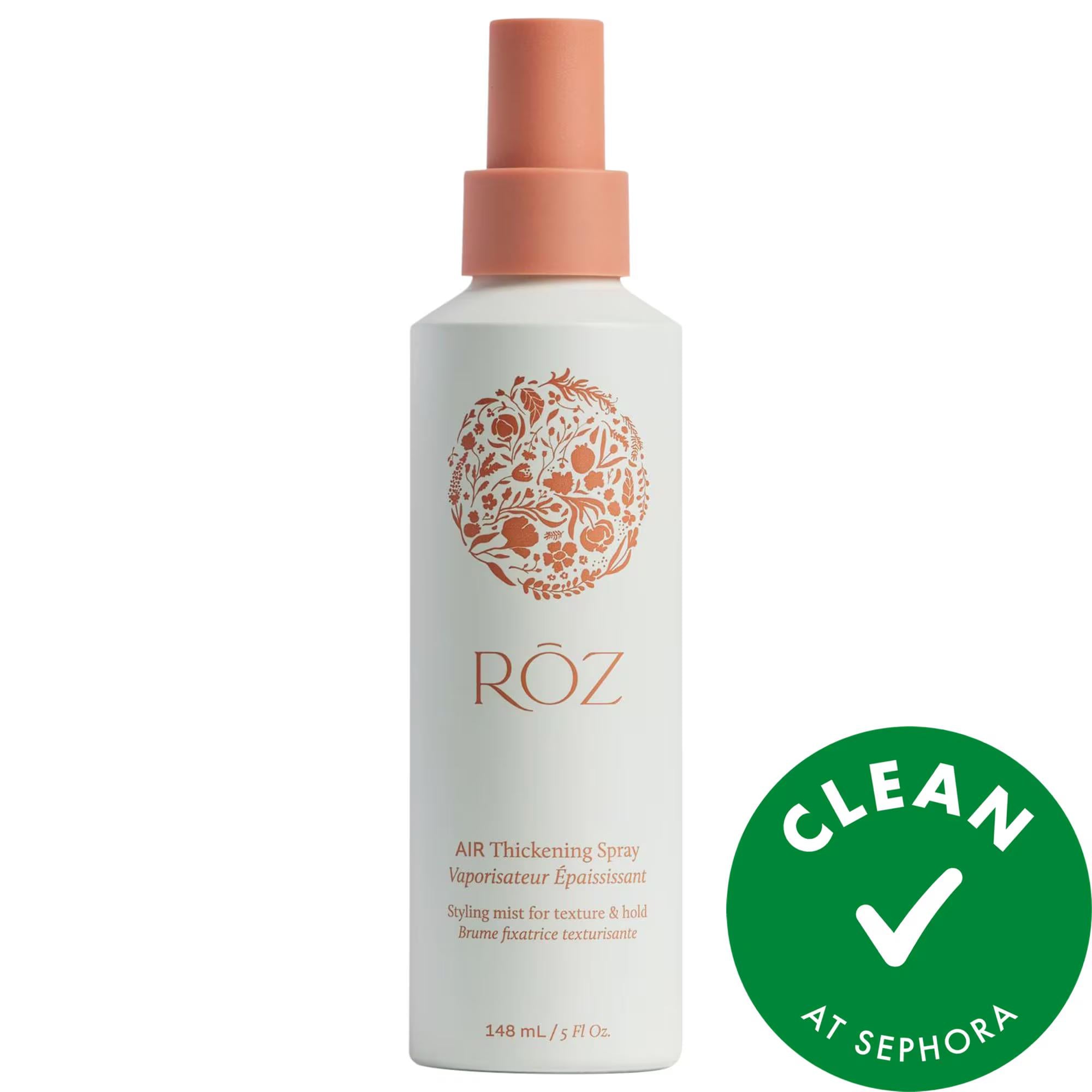 RŌZ Air Thickening &amp; Texturizing Hair Styling Spray - Lightweight, Buildable Formula for Volume &amp; Texture RŌZ Air Thickening Hair Spray - Lightweight &amp; Buildable hair styling spray, texturizing spray, volumizing hair product, light hold styling, vegan hair care, hair texture enhancement, non-greasy styling, color-safe, heat-protective, Rice Protein, Rice Water, Radish Root, fine hair, medium hair, thick hair, everyday hair care, styling for volume, texture addition, cruelty-free, gluten-free
