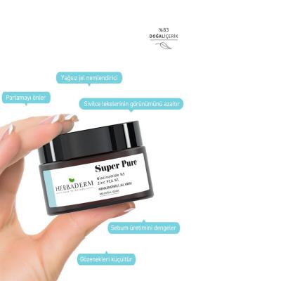 Herbaderm Moisturizing Gel Cream - Niacinamide & Zinc PCA for Acne Prone Skin, Lightweight & Non-Greasy, 1.69 fl oz - view 3