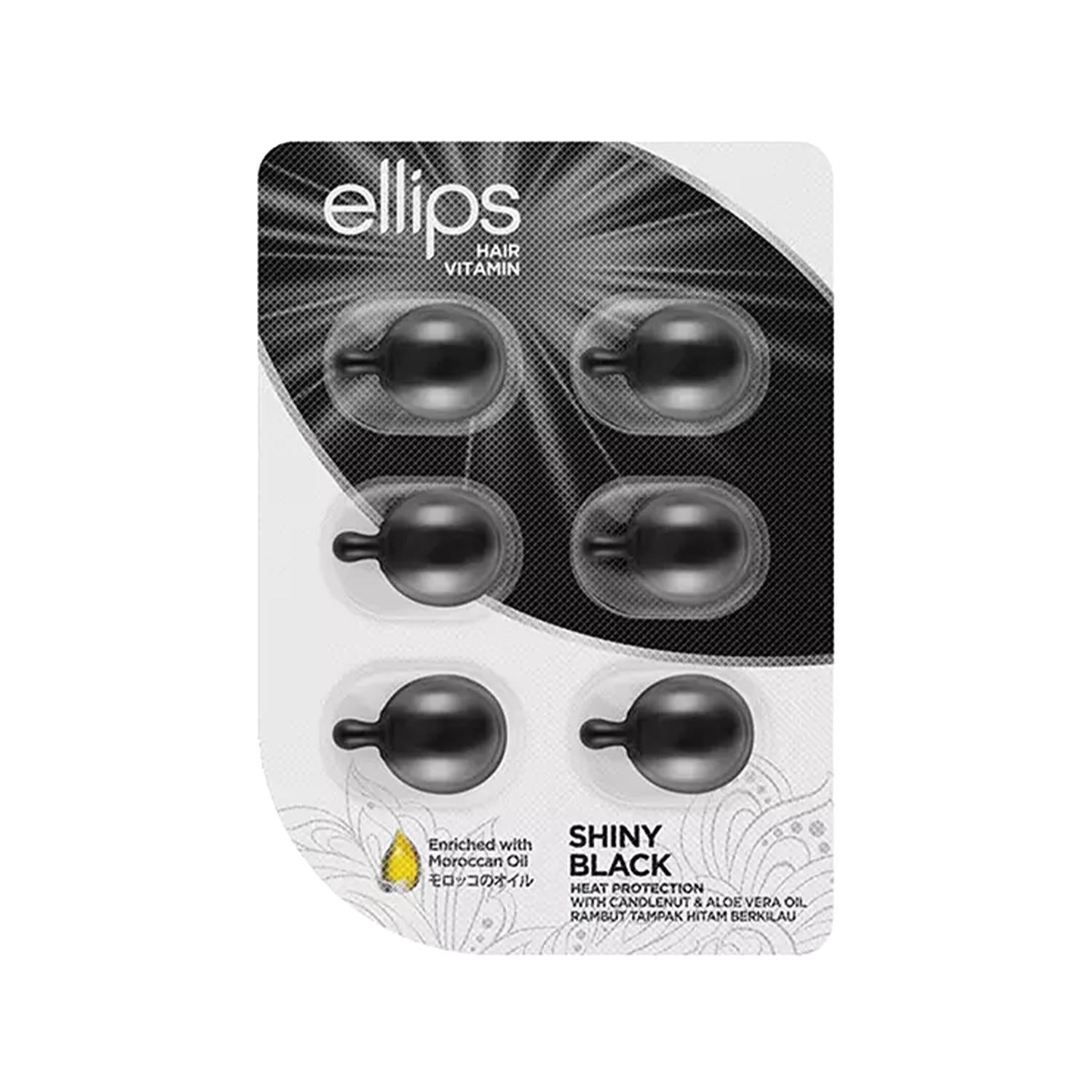 Ellips Shiny Black Hair Vitamin with Aloe Vera 6 Capsules