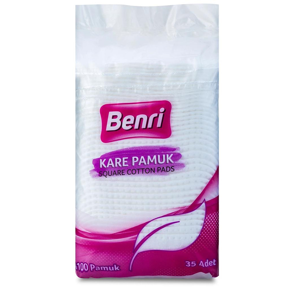 Benri Square Cotton Pads for Makeup Removal 35 Count