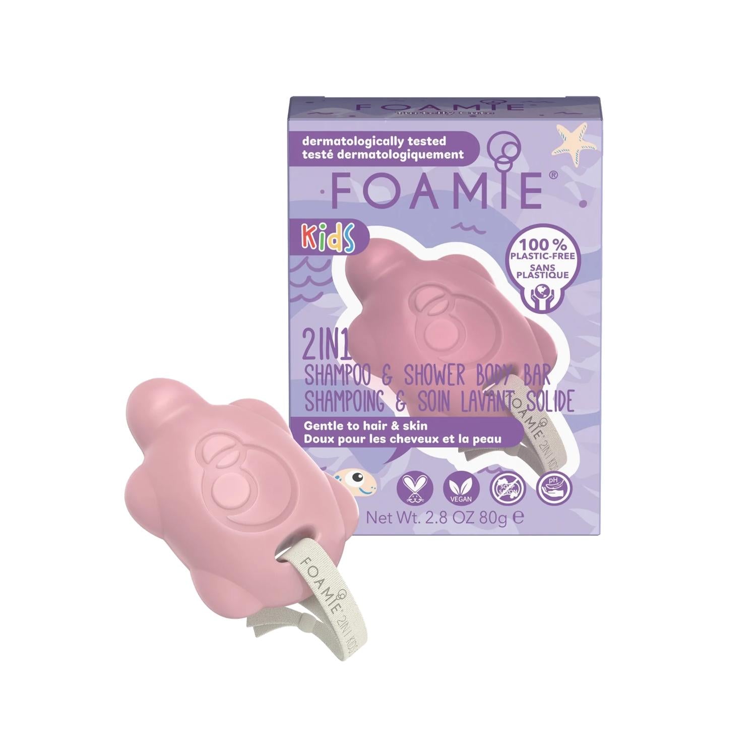 Foamie Kids 2-in-1 Peach Body and Hair Soap for Gentle Cleansing - 80g Foamie Kids 2-in-1 Peach Soap for Gentle Bathing kids body and hair soap, gentle soap for children, 2-in-1 kids soap, peach scented soap, natural kids hygiene products, Foamie kids soap, kids personal care, gentle cleansing, bath time solutions, natural soap, peach flavored products, travel-friendly hygiene products
