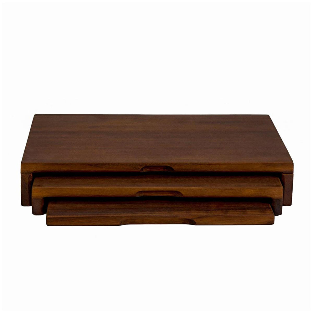Lava Cast Iroko Wooden Serving Board Set - Durable Rectangular Cutting Board for Meat and Food Serving, 9.84 x - view 3