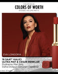 Loreal Paris Color Riche: Volumizing Matte Lipstick with Hyaluronic Acid - Intense Long Lasting Orange Color Loreal Paris Volumizing Matte Lipstick | Long Lasting Color matte lipstick, volumizing lipstick, hyaluronic acid lipstick, long lasting lipstick, orange lipstick, Color Riche lipstick, Loreal lipstick, matte ruj, intense volume lipstick, lipstick, lip color, lip enhancement, matte finish, volumizing, long-lasting, hydrating, fuller lips, makeup, cosmetics, beauty, lip care, gifts for her, date night,