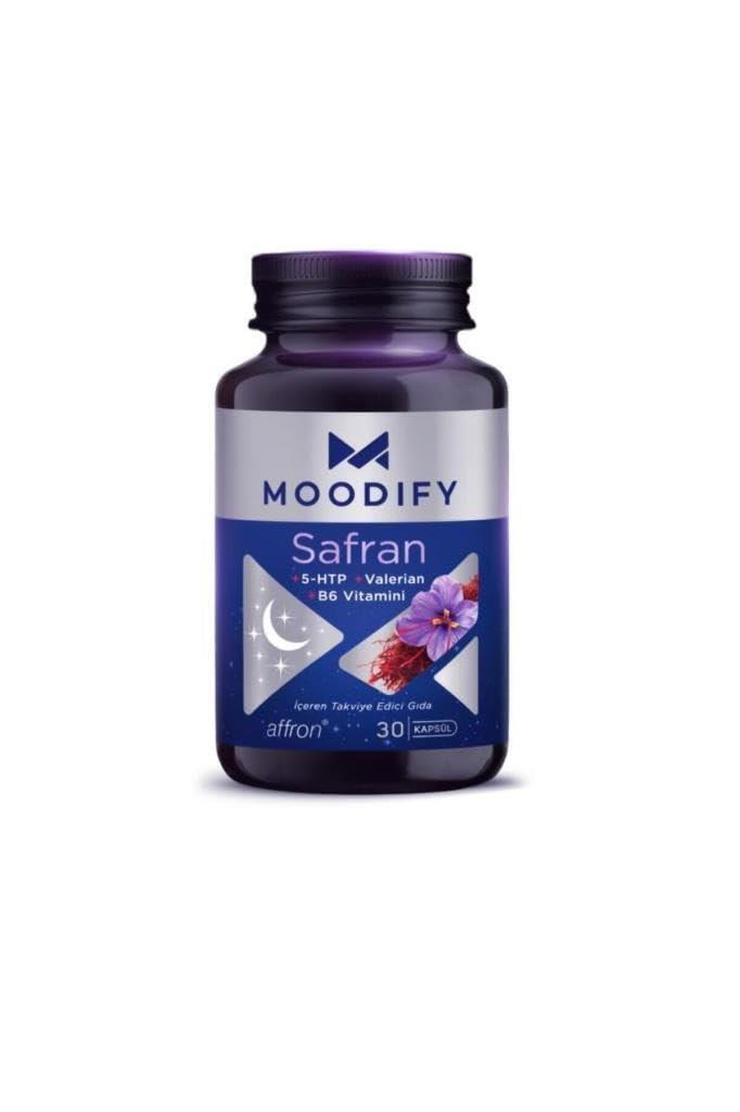 Moodify - Safran Extract with 5-HTP, Valerian, Vitamin B6 - 30 Capsules - Vitamin & Supplement
