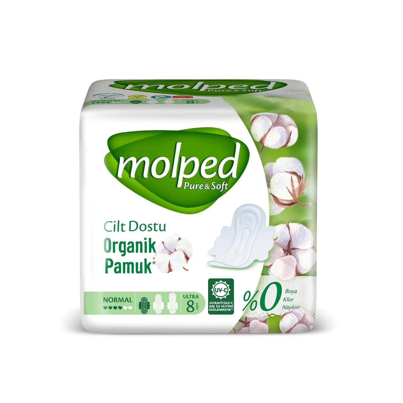 Molped Ultra Pure &amp; Soft Normal Sanitary Pads - 8 Count
