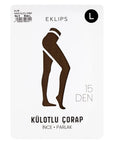 Eklips Cocoa Pantyhose Smooth Semi-Sheer Tights Size L