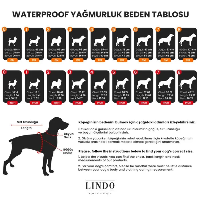 Lindo Crunch Hooded Dog Raincoat Water Resistant Outerwear