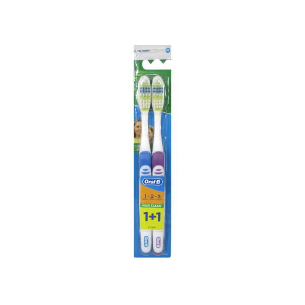 Oral-B Manual Toothbrush Medium Bristle 1+1 Pack - Effective Oral Hygiene for Daily Cleaning - Toothpaste