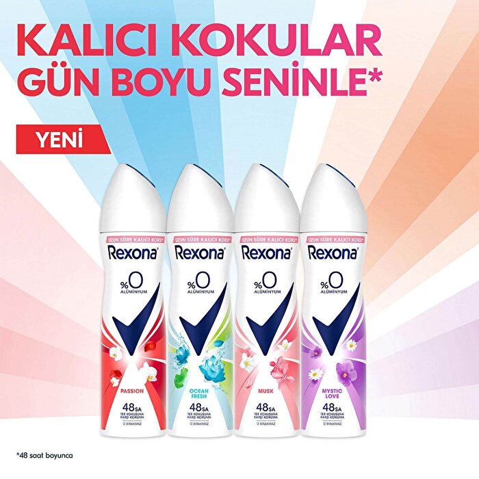 Rexona Women's Spray Deodorant 0% Aluminum - Mystic Love 150ml | Long-Lasting Protection