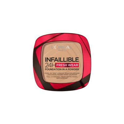 L'Oreal Paris Infaillible Golden Beige Powder Foundation: 24H Fresh Wear, Matte Finish & Oil Control, Long-Lasting Coverage L'Oreal Infaillible Powder Foundation: 24H Matte Finish powder foundation, long-lasting foundation, matte foundation, oil control foundation, Loreal Infaillible, golden beige foundation, sweat proof foundation, humidity resistant foundation, foundation, makeup, cosmetics, beauty, long wear foundation, oil-free foundation, shine control, 24 hour foundation, full coverage foundation, med