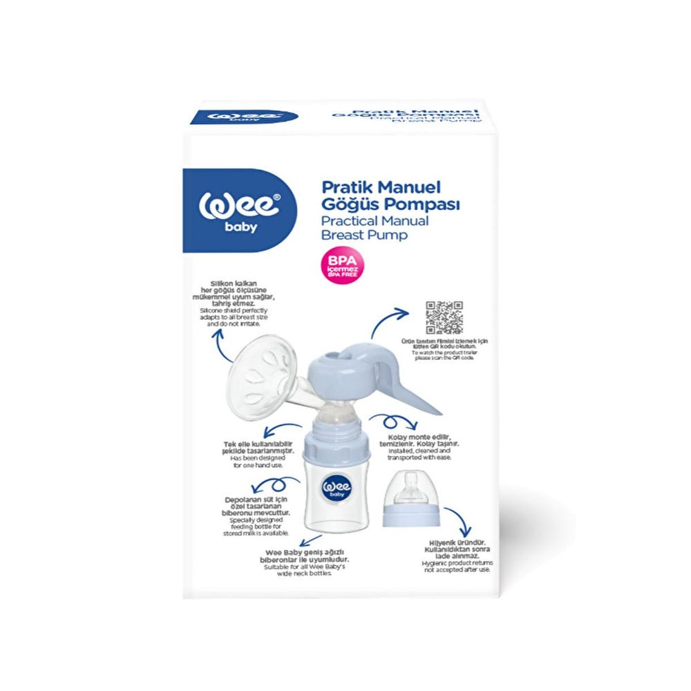 Wee Baby Manual Breast Pump - Single-Handed, Portable & Comfortable Breast Milk Pump for Nursing Mothers - Baby Care