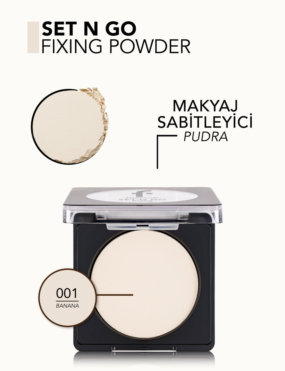 Flormar Set'n Go Moisturizing & Mattifying Setting Powder 001