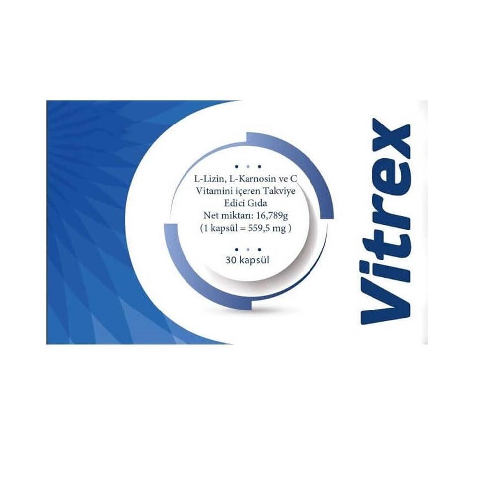 Vitrex Dietary Supplement - L-Lysine, L-Carnosine, and Vitamin C Capsules for Nutritional Support Vitrex Dietary Supplement - L-Lysine, L-Carnosine, Vitamin C Dietary Supplement, L-Lysine Capsules, L-Carnosine Supplement, Vitamin C Capsules, Nutritional Support, Health Supplements, Adult Supplements, Immune System Support, Antioxidant Supplements, Wellness Products, Capsule Supplements, Vitrex