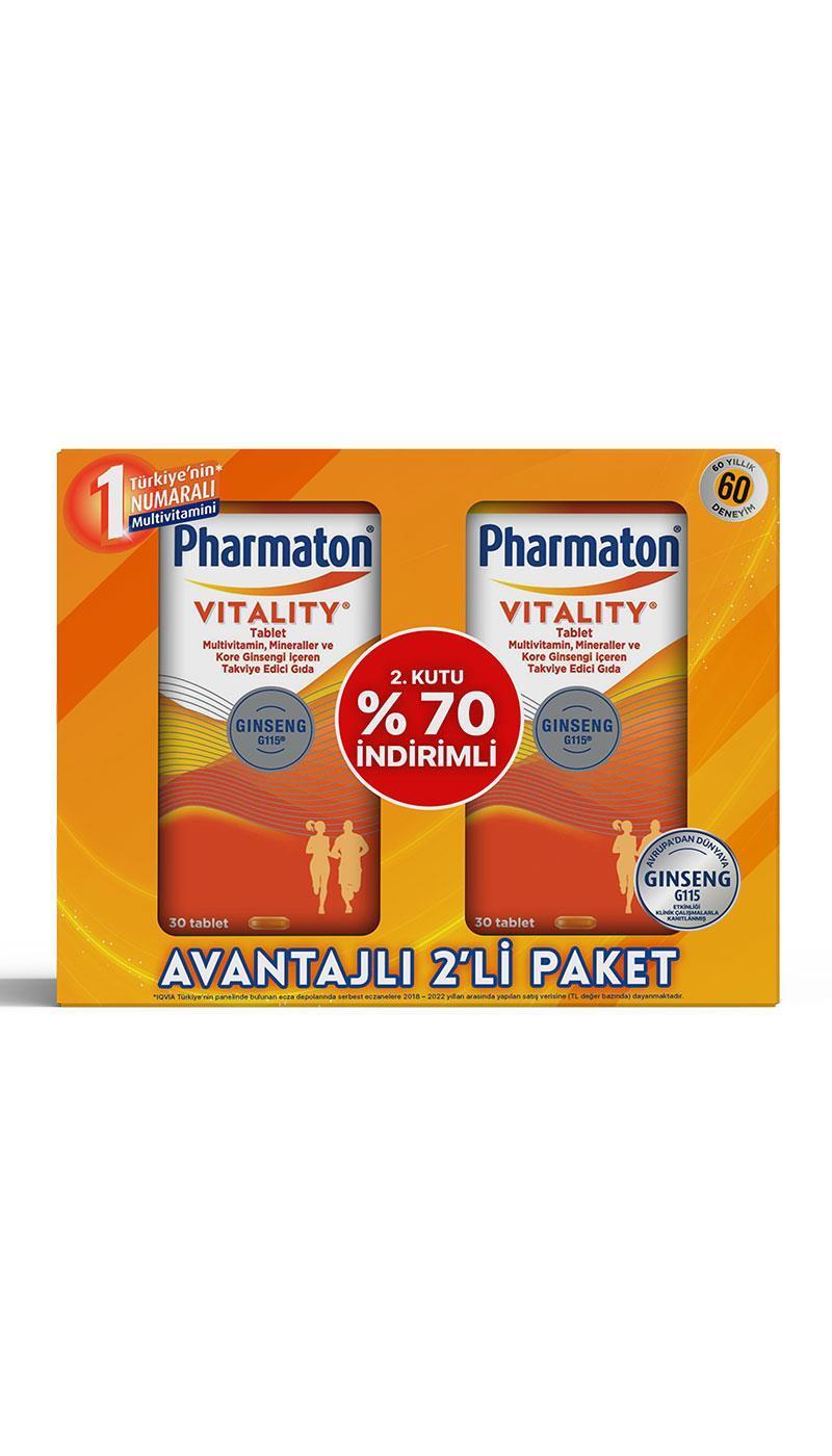 Pharmaton Vitality Multivitamin Supplement - Boost Energy & Support Overall Health with Ginseng G115 - 60 Tablets (2 x 30 Tablet Packs) - image 2