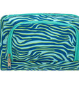 Eklips Blue & Green Zebra Print Travel Bag