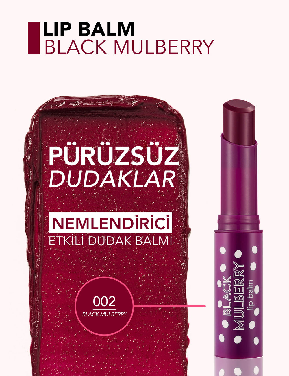 Flormar Lip Balm 002 Black Mulberry Nourishing Tinted Balm