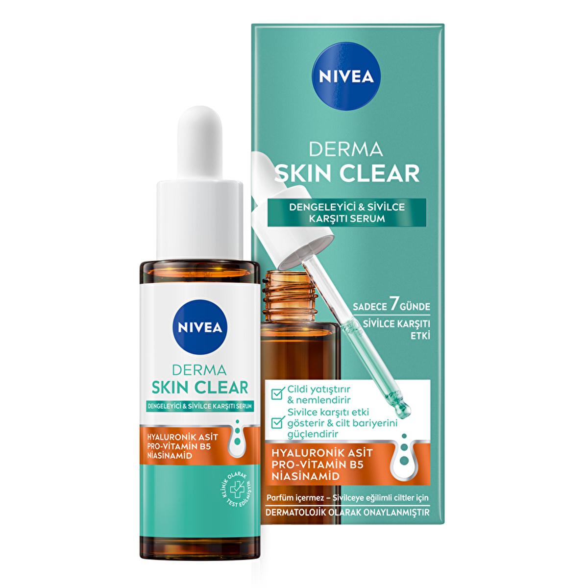 nivea derma skin clear acne serum 30 ml, nivea acne control serum application, nivea derma skin clear ingredients Nivea Derma Skin Clear Dengeleyici ve Sivilce Karşıtı Serum - Acne Control for Oily and Combination Skin | 30 ml Nivea Derma Skin Clear Acne Serum - 30 ml nivea, acne-serum, skincare, oil-control, skin-renewal, fragrance-free, niacinamide, pro-vitamin-b5, hyaluronic-acid, ai-generated