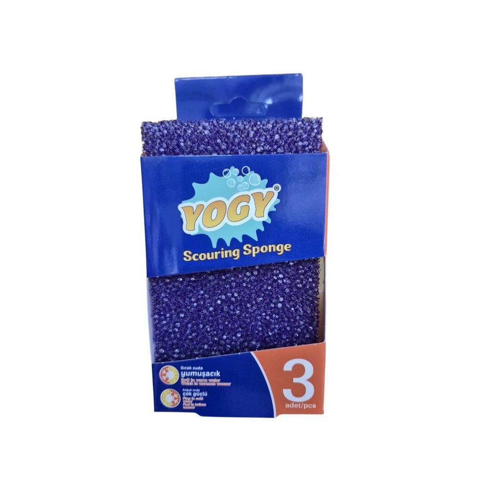 Yogy Scouring Sponge, Pack of 3 - Soft in Warm Water, Firm in Cold Water