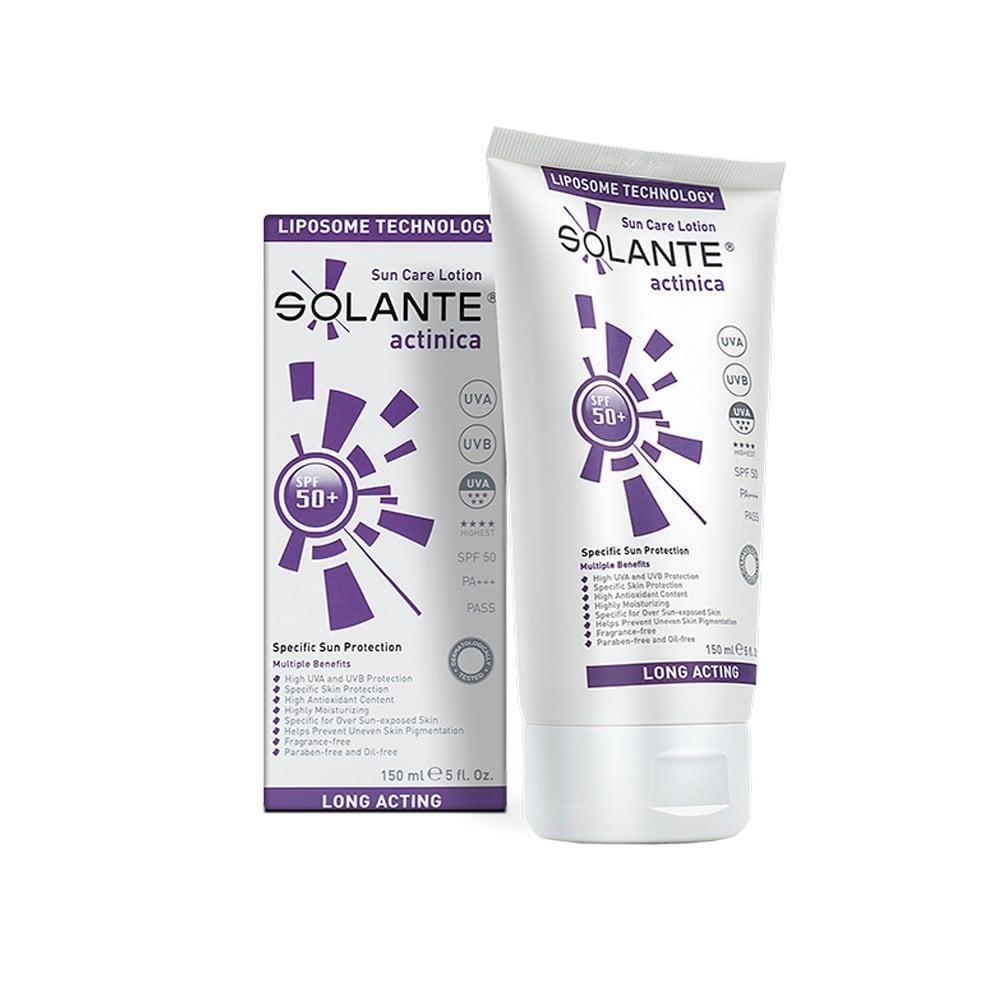 Solante Actinica Sunscreen for Actinic Keratosis - SPF 50+ Protection for Sensitive Skin Solante Actinica Sunscreen SPF 50+ for Actinic Keratosis sunscreen for actinic keratosis, high SPF sunscreen, sensitive skin sunscreen, anti-aging sunscreen, SPF 50+ sunscreen, actinic keratosis treatment, skin protection, UVA protection, UVB protection, liposomal technology, Antileukine-6, paraben-free, perfume-free, cosmetic, skincare, dermatological protection