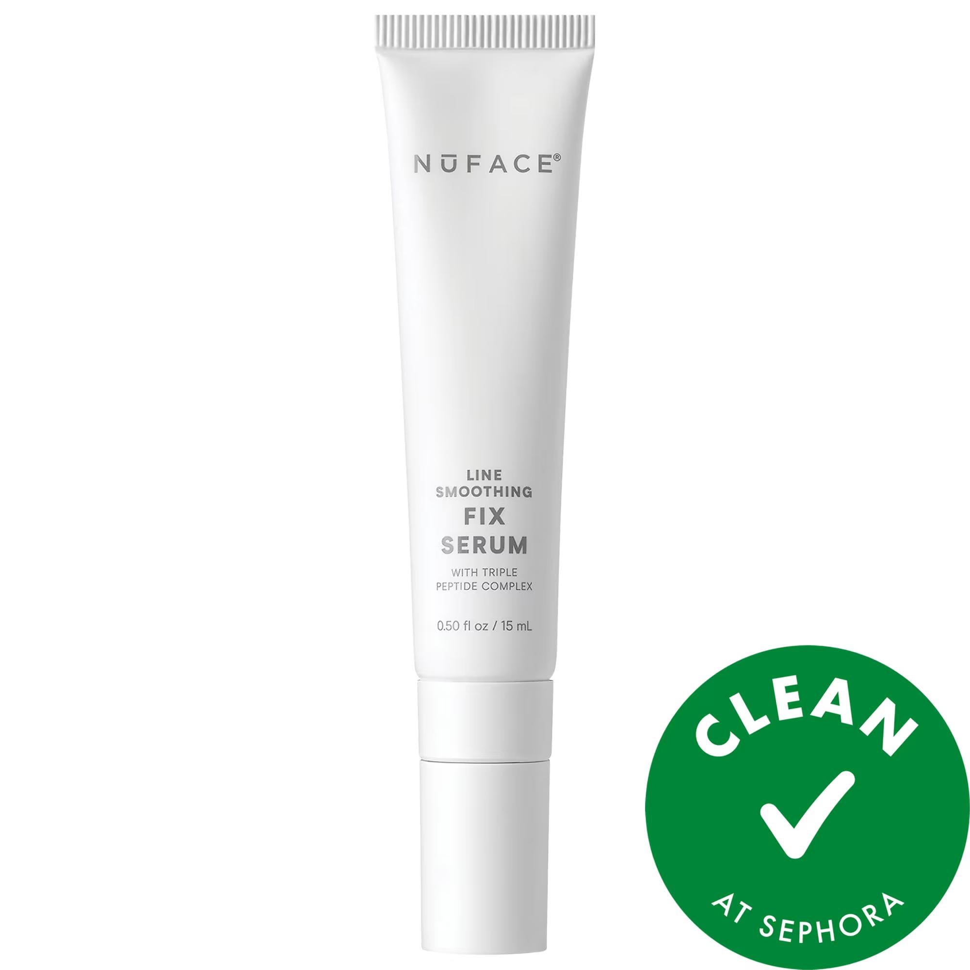 NuFACE FIX Line Smoothing Serum - Microcurrent Activator for Fine Lines & Wrinkles Reduction NuFACE FIX Serum - Microcurrent Activator for Anti-Aging microcurrent activator, anti-aging serum, fine line smoothing, hyaluronic acid serum, peptide complex skincare, clean skincare products, skincare, facial treatments, face serums, NuFACE, FIX Line Smoothing Serum, anti-aging, skincare routine, non-invasive skincare, youthful skin, smooth skin, brightening serum, hydration, sensitive skin friendly, FDA-cleared, 