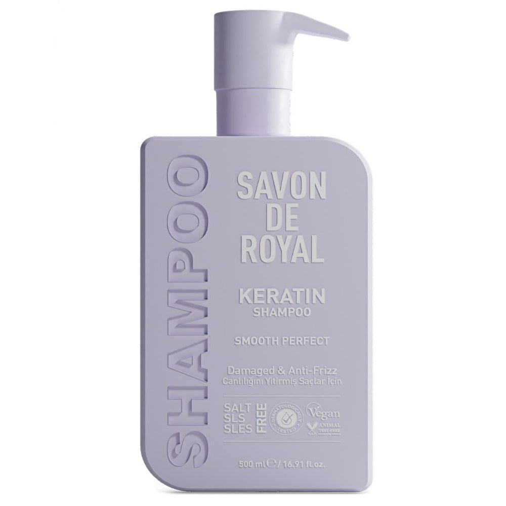 Savon De Royal Keratin Shampoo - SLS SLES Free, Vegan Shampoo for Damaged Hair - Smoothing, Shine & Frizz Control - 500ml - image 2
