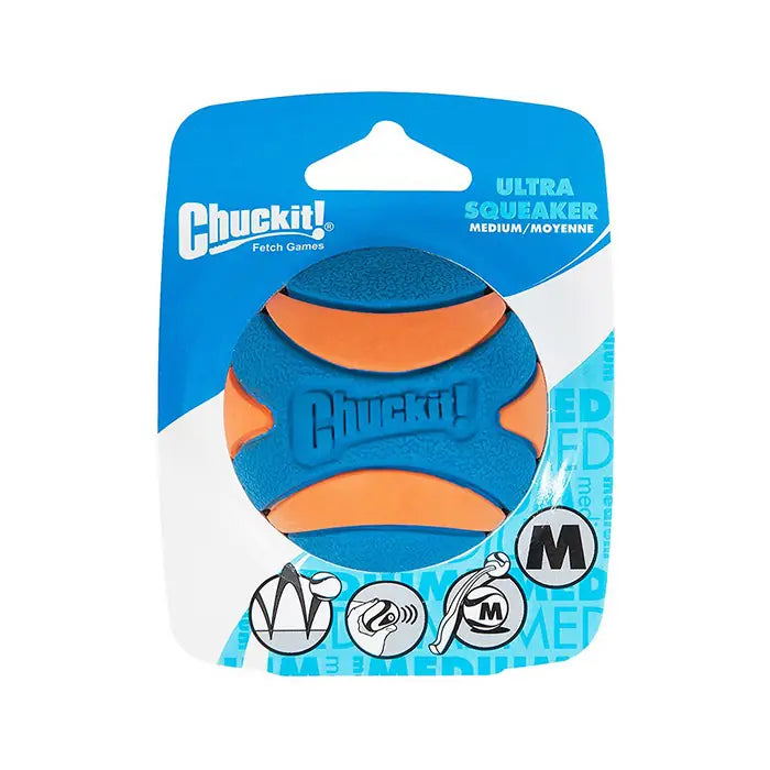 Chuckit Ultra Squeaker Ball Durable High-Bounce Dog Toy Medium
