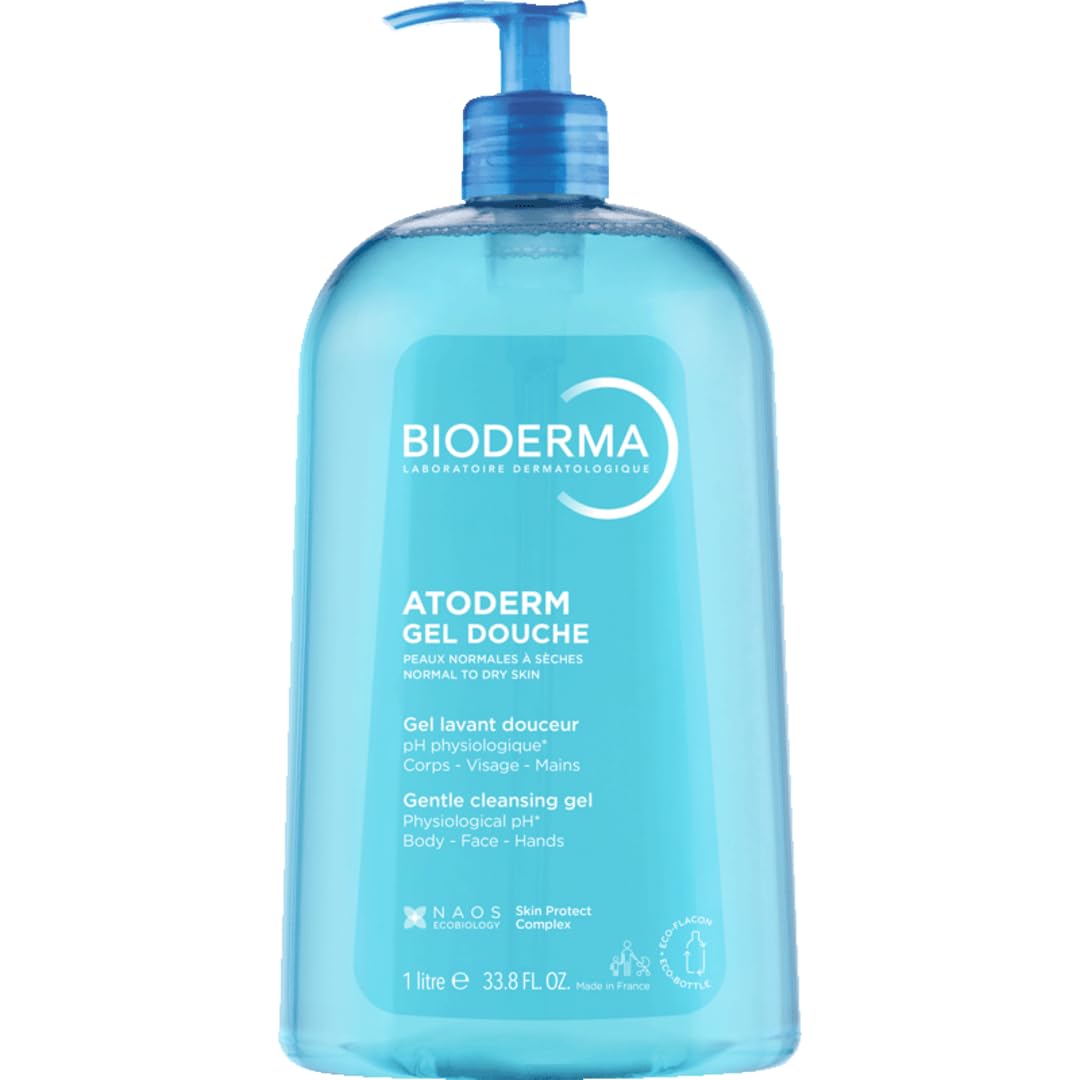 Bioderma Atoderm Shower Gel - Gentle, Moisturizing Cleanser for Sensitive &amp; Dry Skin - Fragranced, 33.81 fl oz