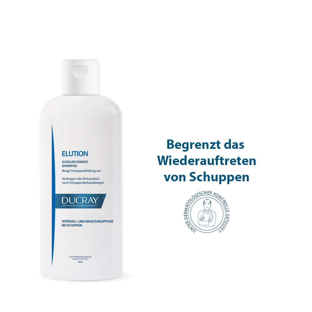Ducray Elution Gentle Balancing Shampoo for Colored Hair - 400ml, Preserves Color &amp; Gentle for Frequent Use