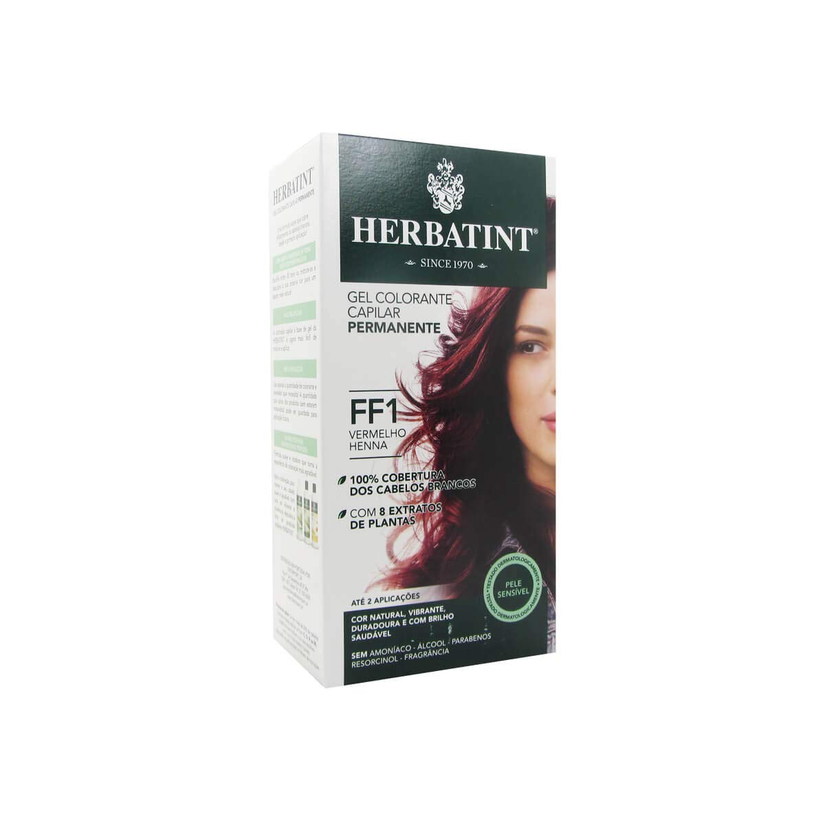 Herbatint Natural Hair Dye FF1 Rouge Henne - Henna Red, Ammonia-Free, Nourishing Hair Color