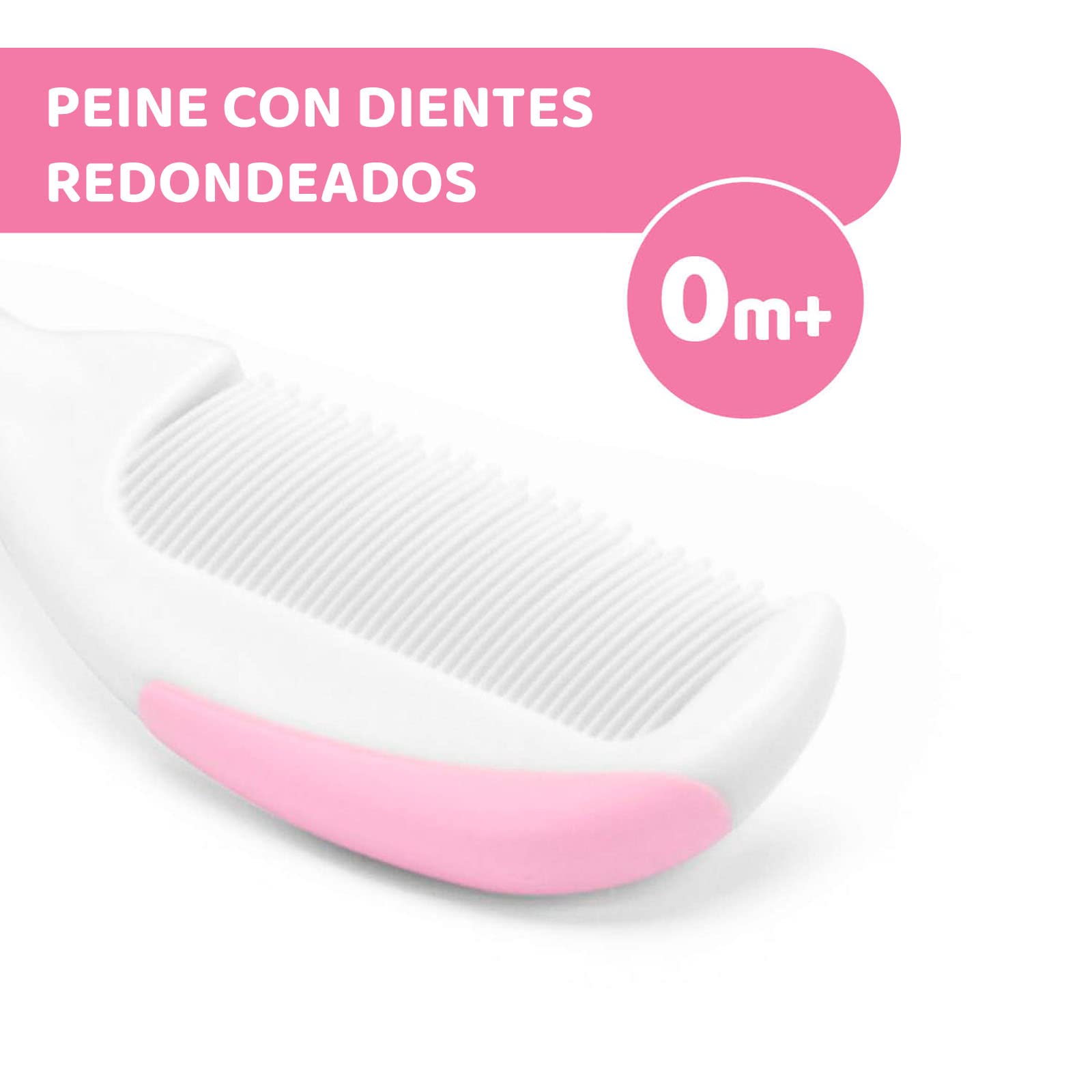 Chicco Baby Hair Brush and Comb Set for Newborns - Gentle Natural Bristle Brush and Safe Round-Tipped Comb for Infant Ha