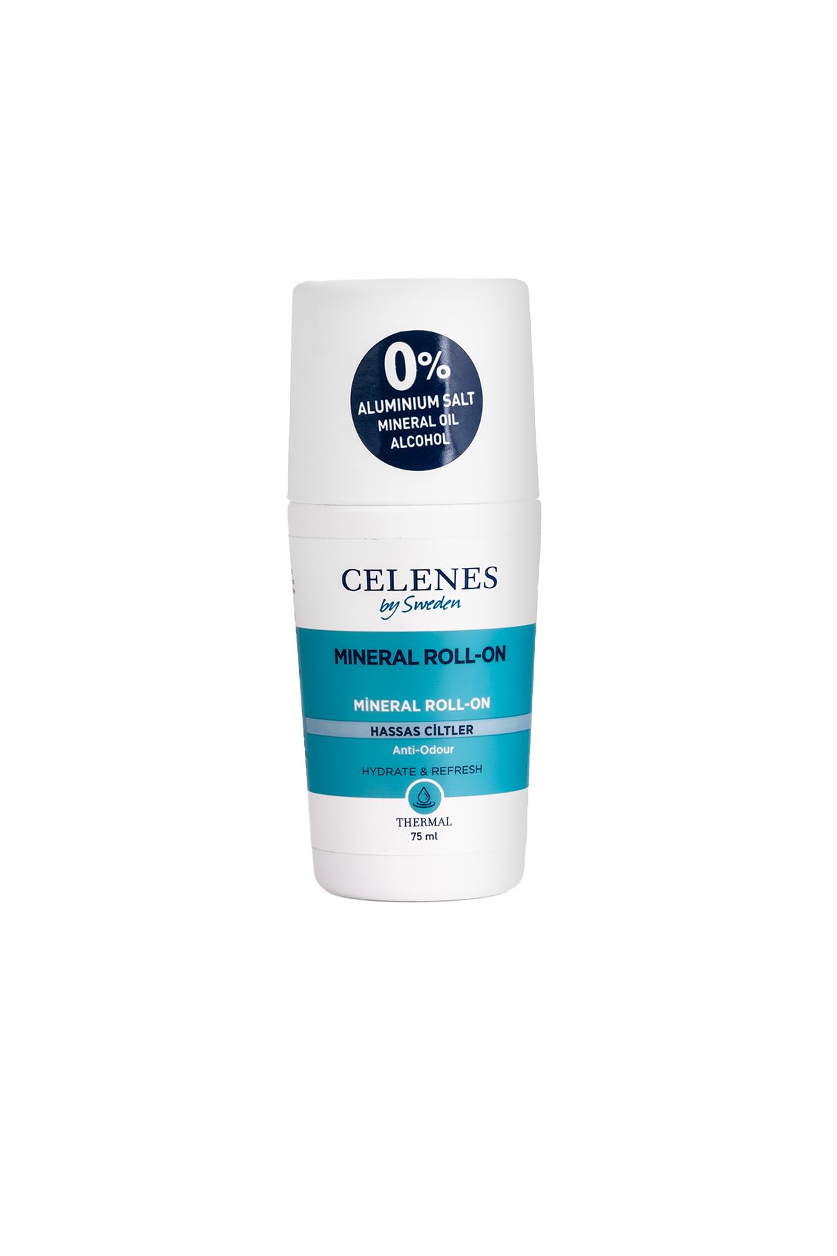 Celenes Deodorant Roll-on for Sensitive Skin - Fragrance-Free, Aluminum Salt-Free &amp; Paraben-Free