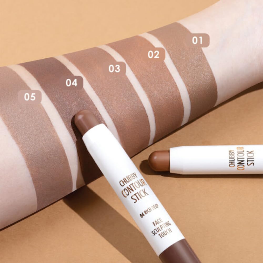 Golden Rose Chubby Contour Stick 3.8g - Light Coffee Shade for Natural Contouring &amp; Nourishing Skin