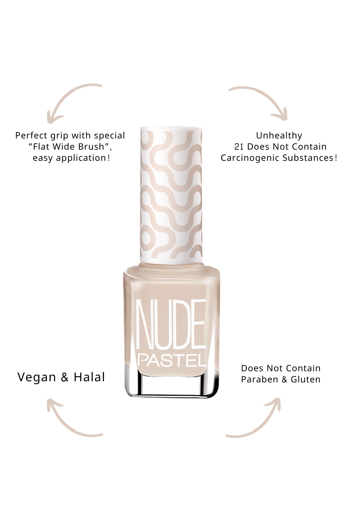 Pastel Vegan Nail Polish - Pastel Nude 763, Cruelty-Free &amp; Non-Toxic, 13ml