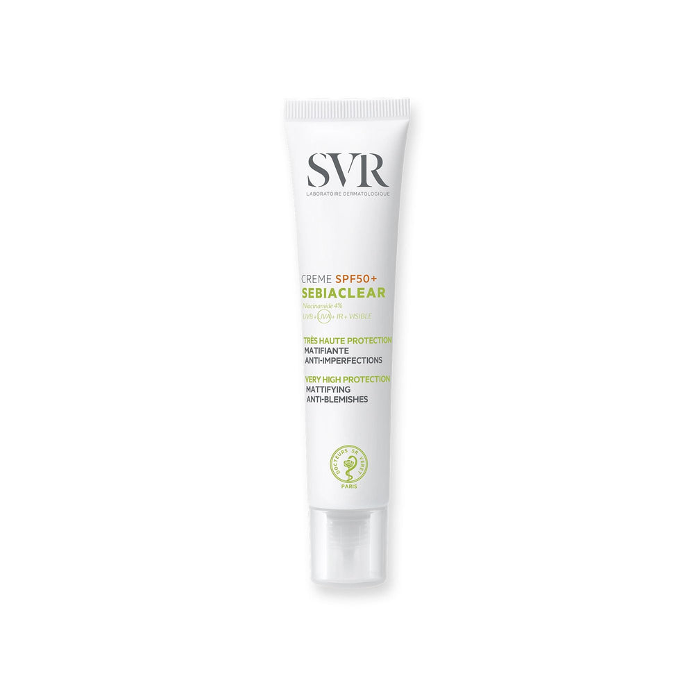 SVR Sebiaclear Krem SPF50+ Sunscreen Cream for Acne-Prone Skin - Matte Finish, Hydrating, 1.35 fl oz