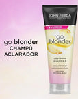 John Frieda Go Blonder Lightening Shampoo for Blonde Hair - 250ml, Nourishing & Strengthening