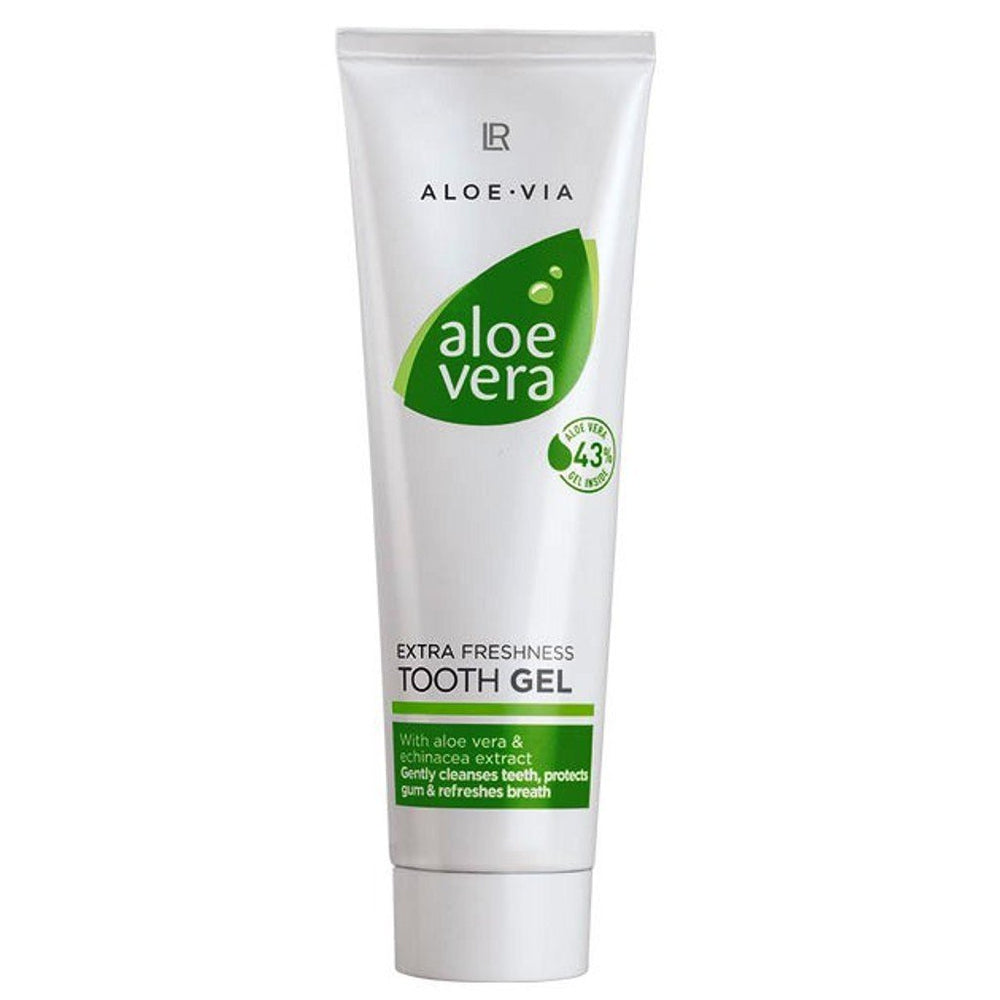 Aloe Vera Tooth Gel - Extra Freshness Flouride-Free Toothpaste by LR of Germany - 100 Ml - Active dental cleaning with E