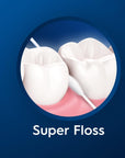 Oral-B Super Floss 50 Count - Effective Interdental Cleaning for Braces and Bridges